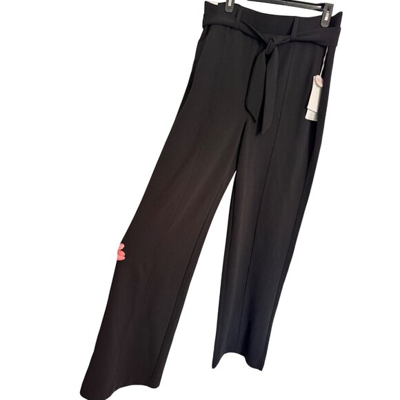 BBJ Soft Knit Crepe Stretch Wide Leg Size Large High Rise Black Stretch NWT - Picture 2 of 9